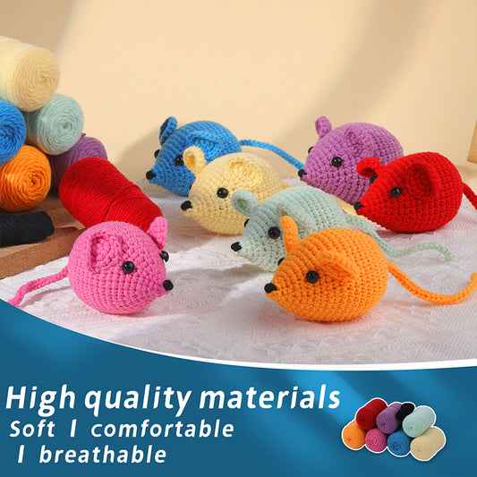 Colorful Mouse Doll Handmade Knitting Material Kit