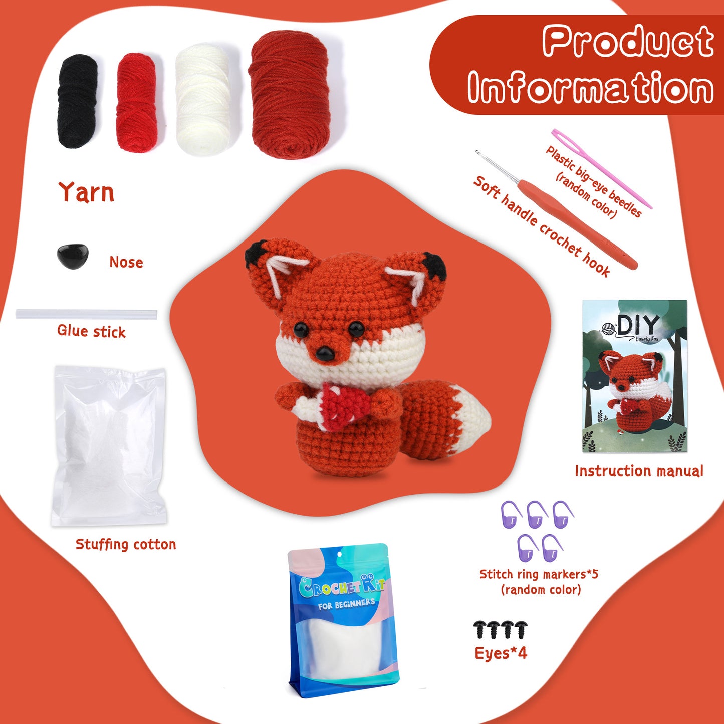 Fox Doll Handmade Knitting Material Kit
