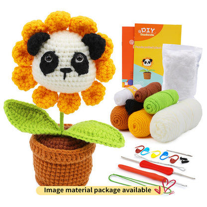 Panda Potted Plant DIY Handmade Knitting Material Kit