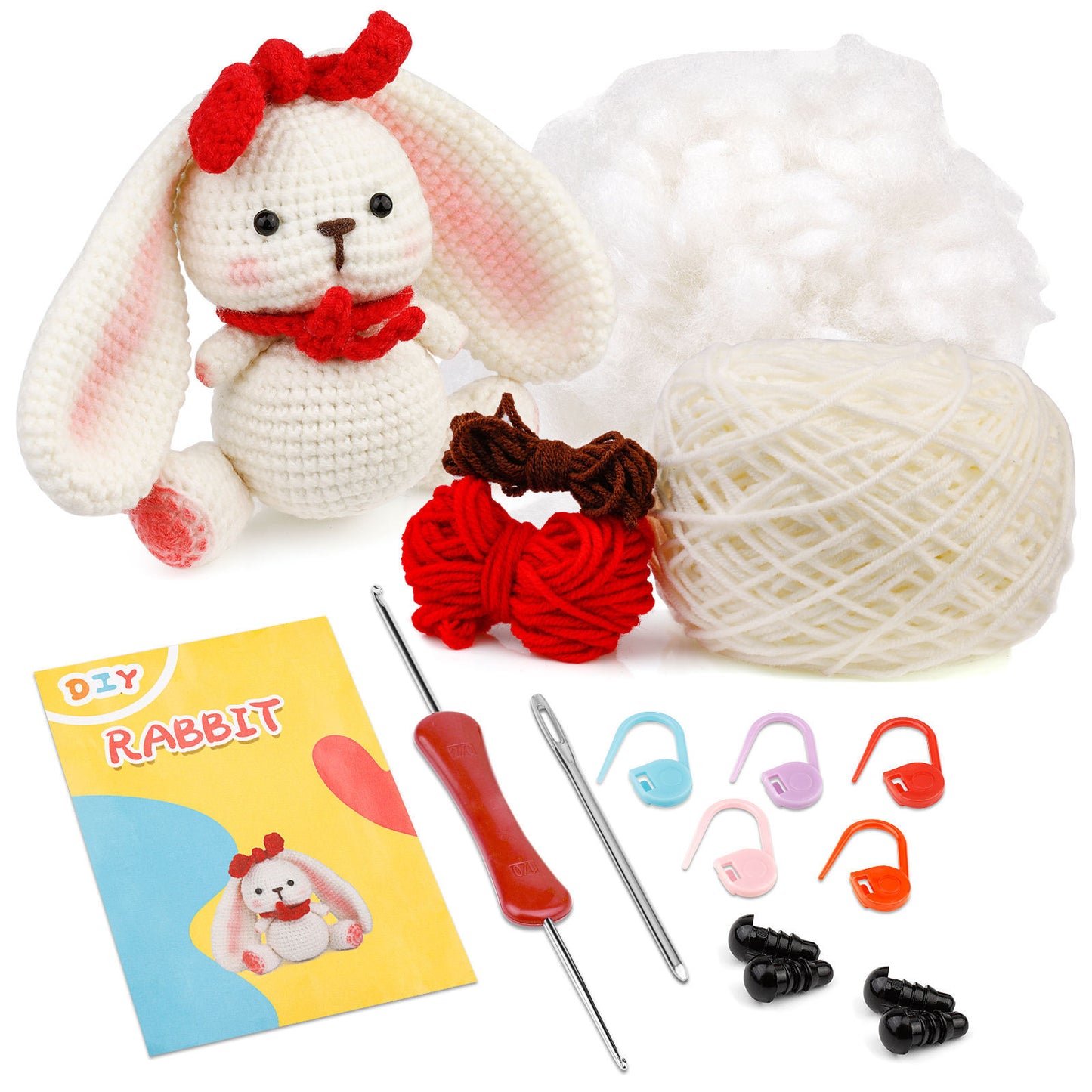Bunny doll handmade knitting material kit
